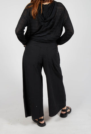 Trousers with Oversized Pleats in Black