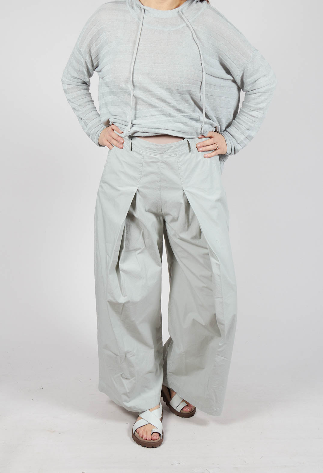 Trousers with Oversized Pleats in Grey