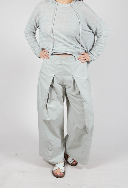Trousers with Oversized Pleats in Grey