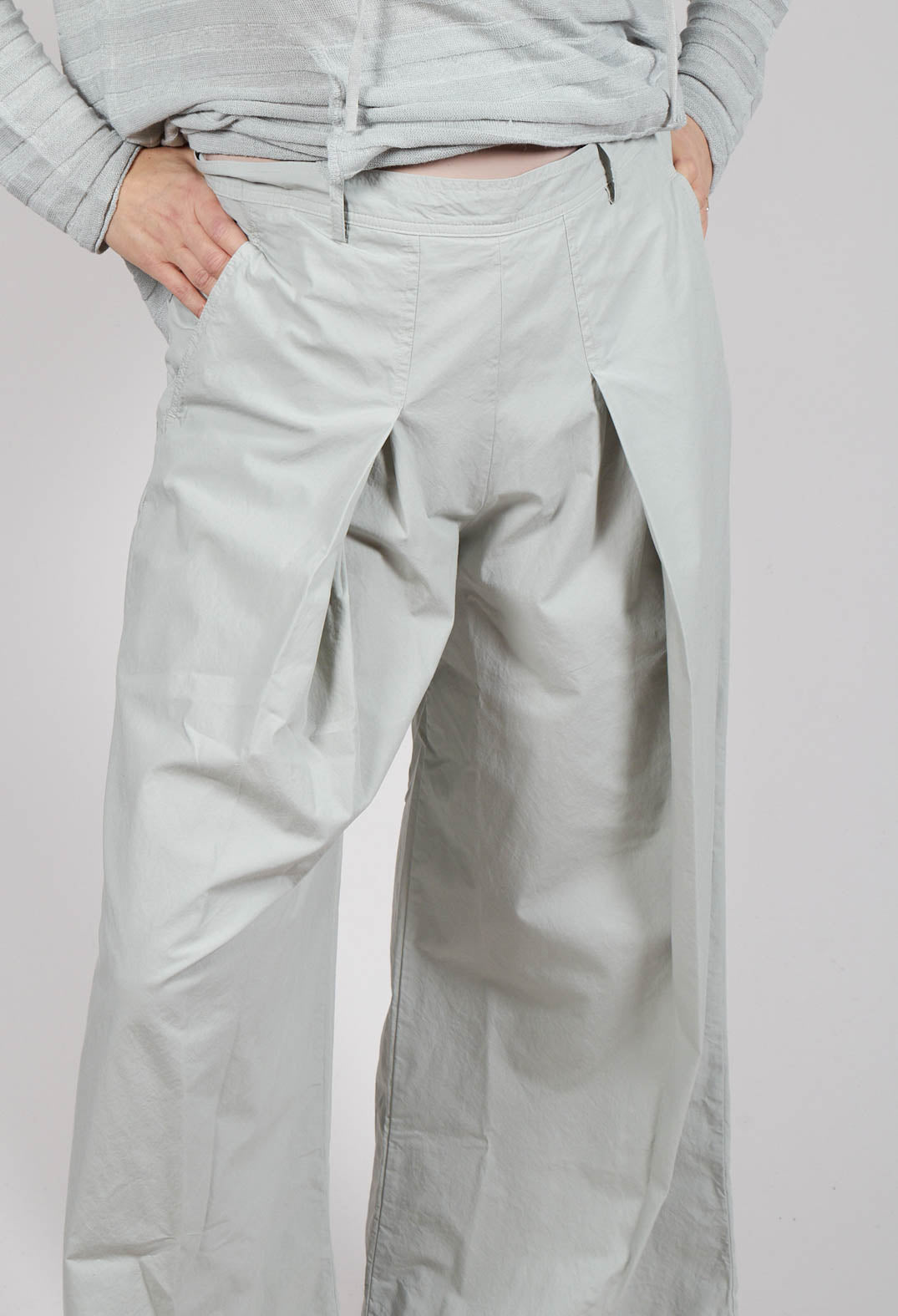 Trousers with Oversized Pleats in Grey