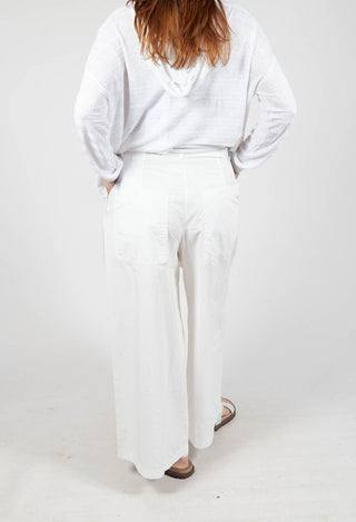 Trousers with Oversized Pleats in Offwhite
