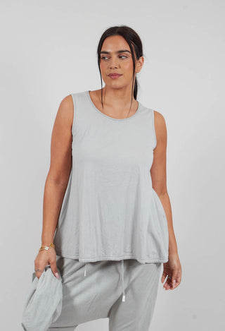 Vest Top with Drawstring Hem in Grey
