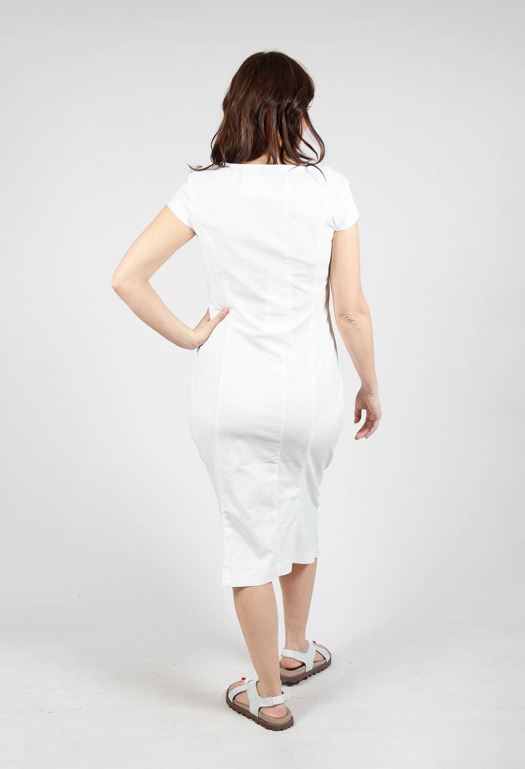 Fitted Dress with Cap Sleeves in Offwhite Olivia May Fitted Dress with Cap Sleeves in Offwhite Olivia May