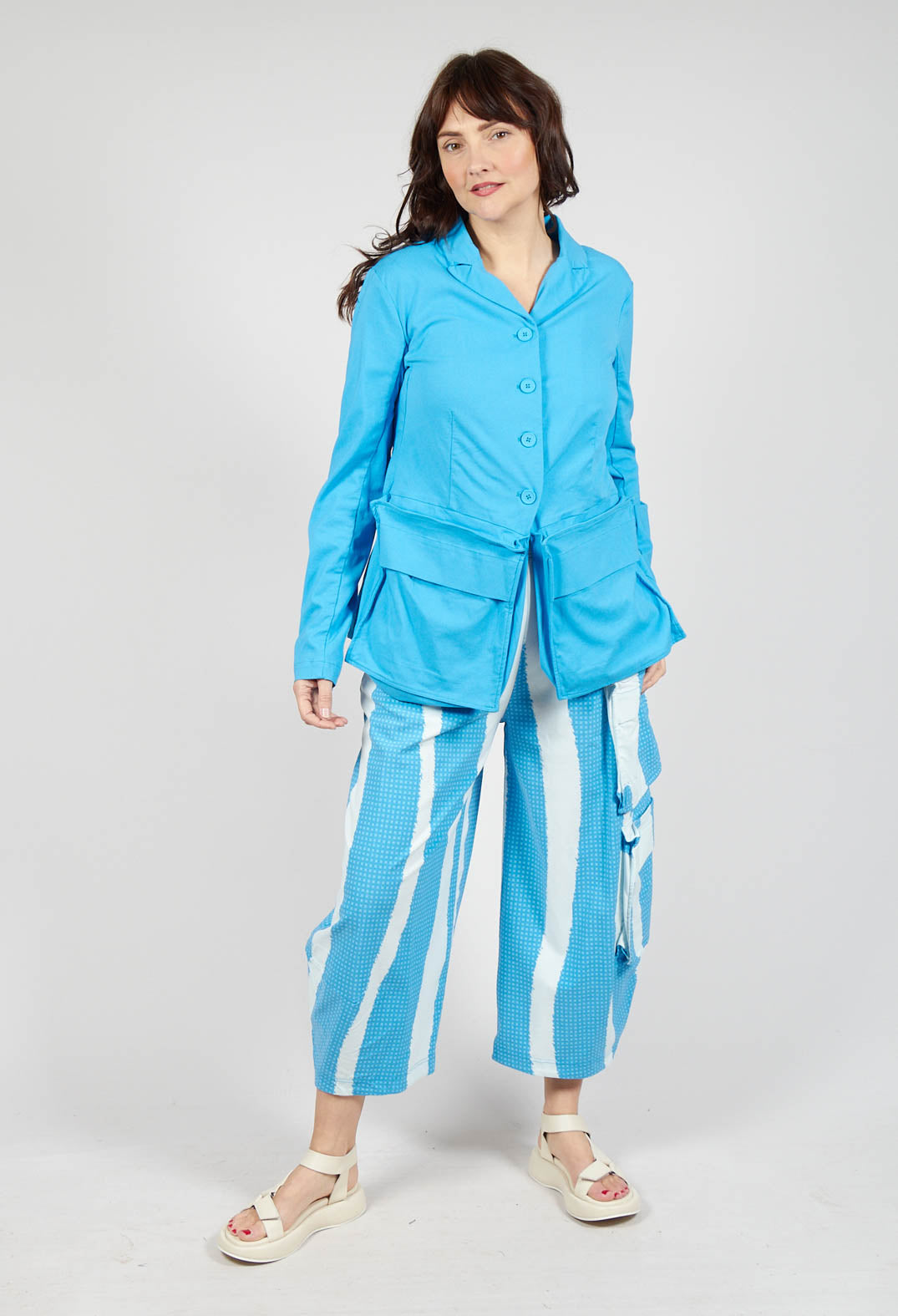 Balloon Trousers with Feature Pockets in Malibu Print