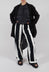 Wide Leg Pull On Trousers in Black Print