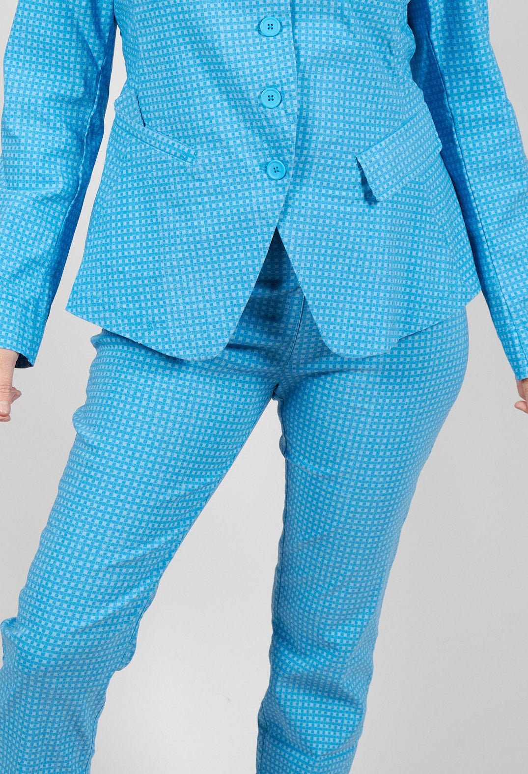 Pull On Skinny Fit Trousers in Malibu Check