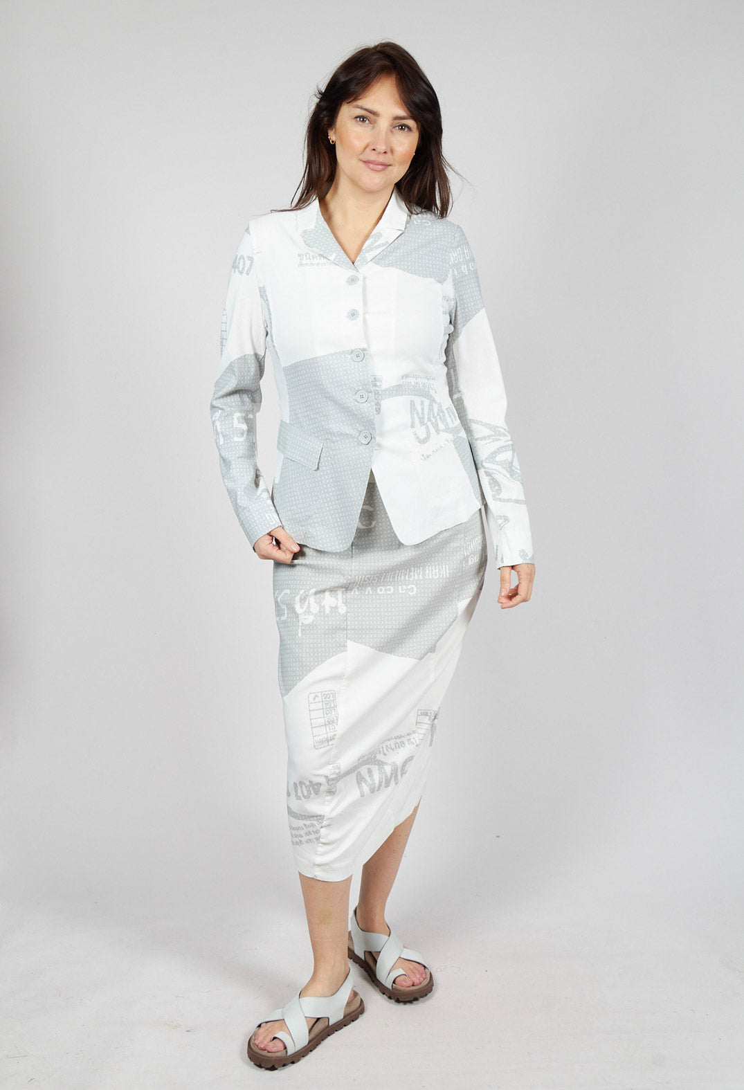 Fitted Jacket in Grey Print