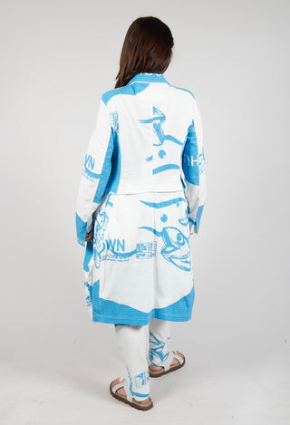 Tulip Hem Coat in Malibu Print