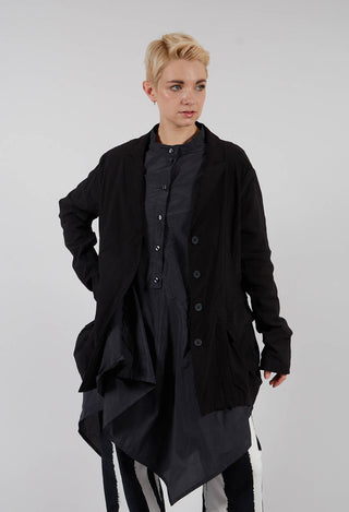 Tulip Hem Jacket in Black