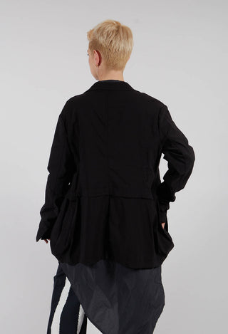 Tulip Hem Jacket in Black