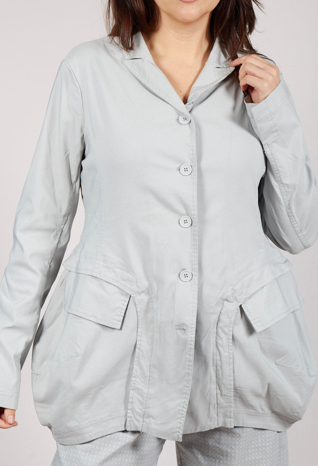Tulip Hem Jacket in Grey