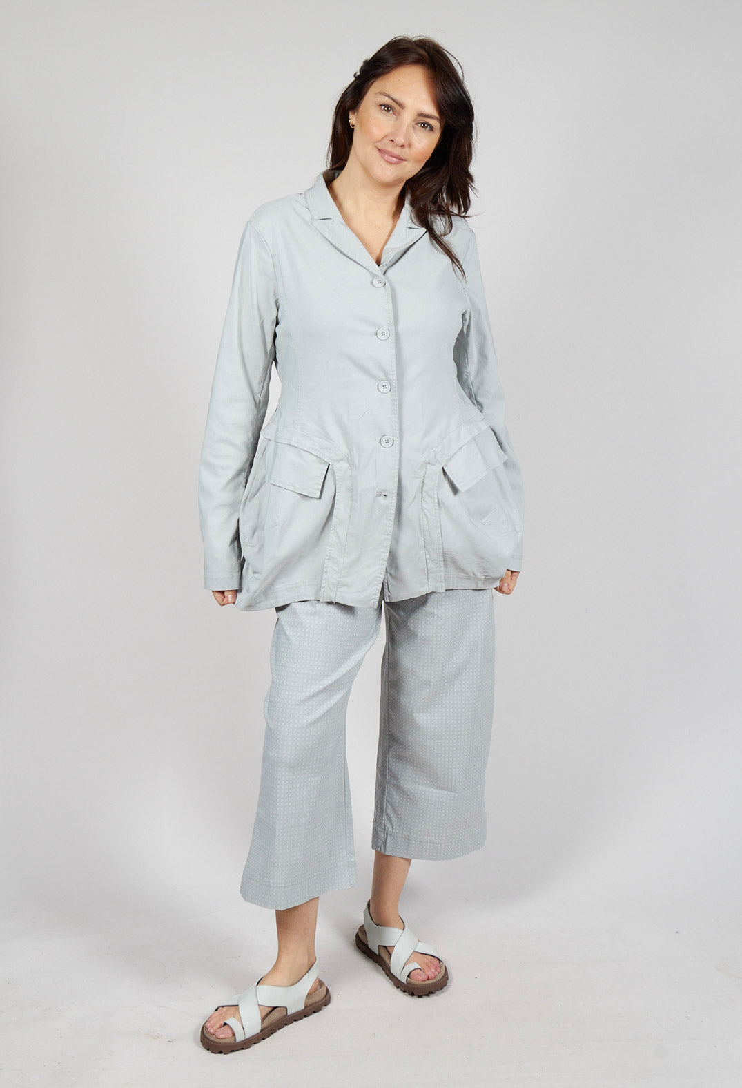 Tulip Hem Jacket in Grey