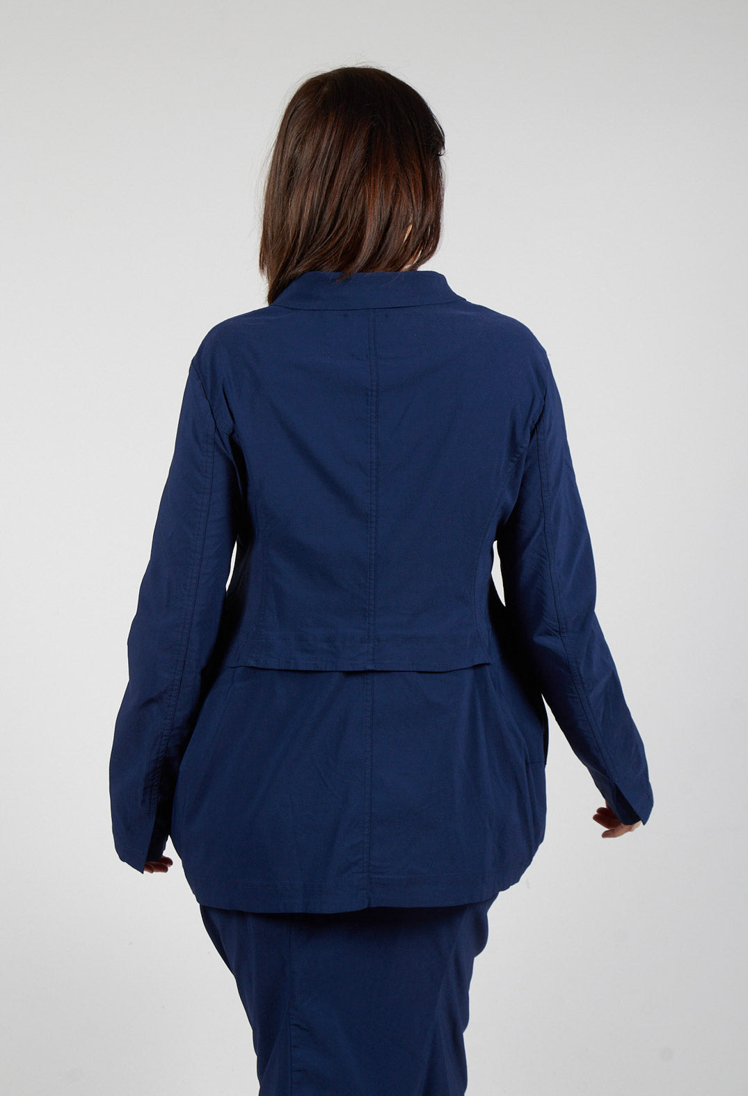 Tulip Hem Jacket in Navy