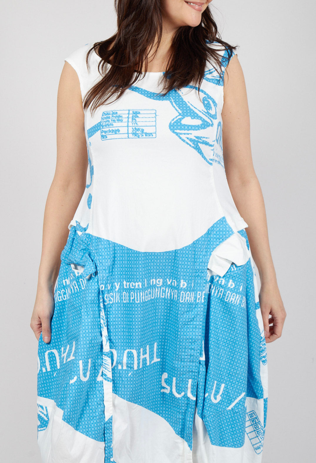 Tulip Dress with Front Panel in Malibu Print