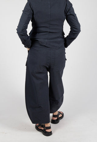 Tulip Trousers with Front Panels in Black Check
