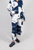 Tulip Trousers with Front Panels in Navy Print