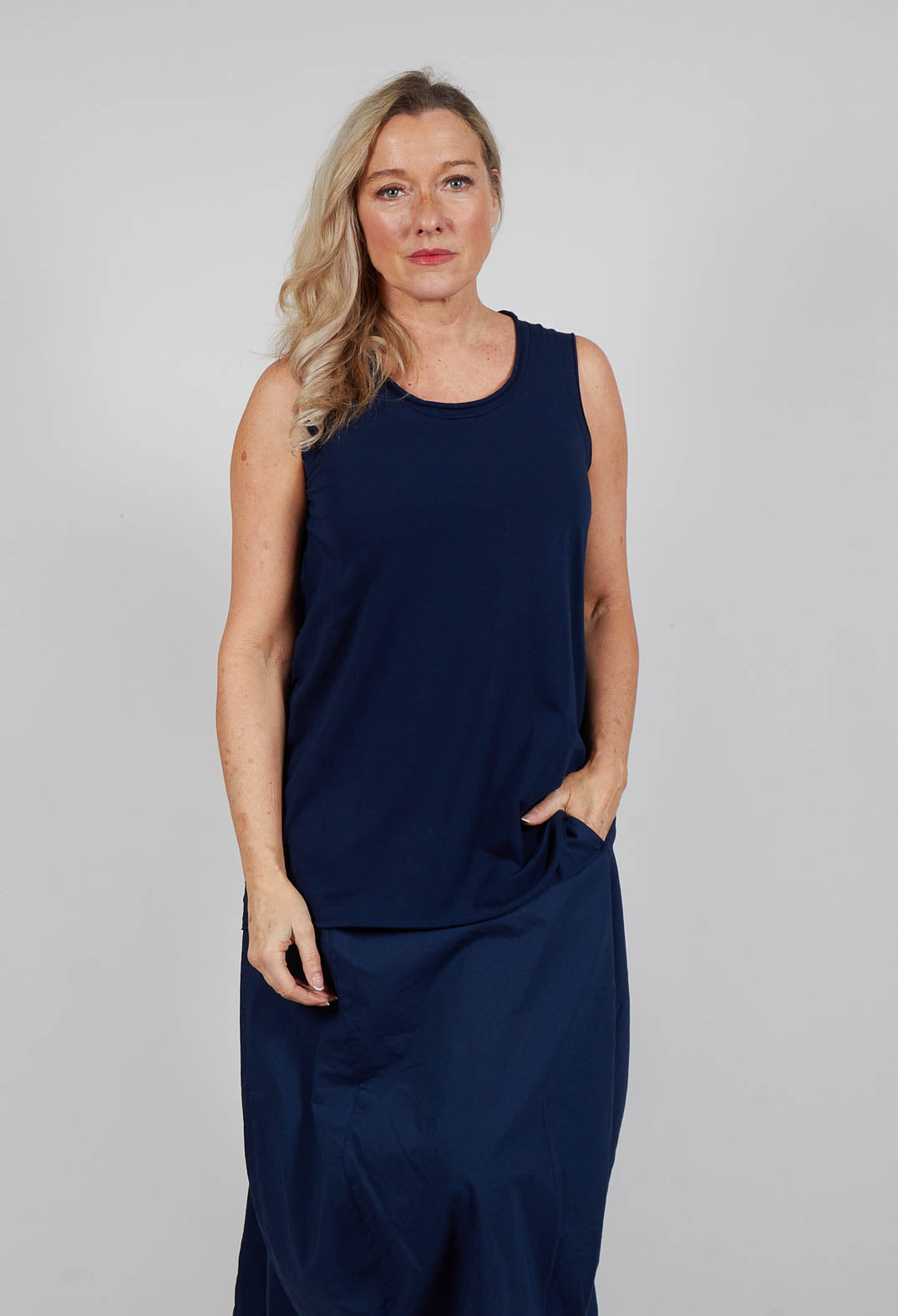 Jersey Vest Top in Navy Jersey Vest Top in Navy