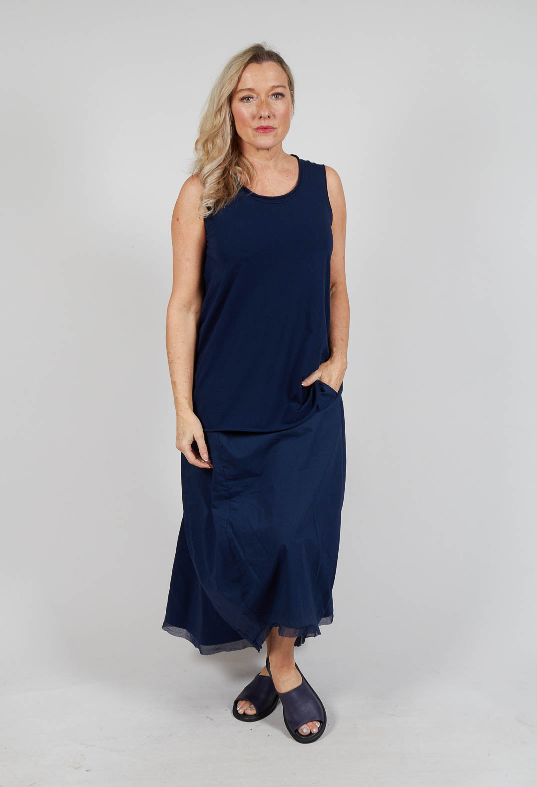 Jersey Vest Top in Navy Jersey Vest Top in Navy