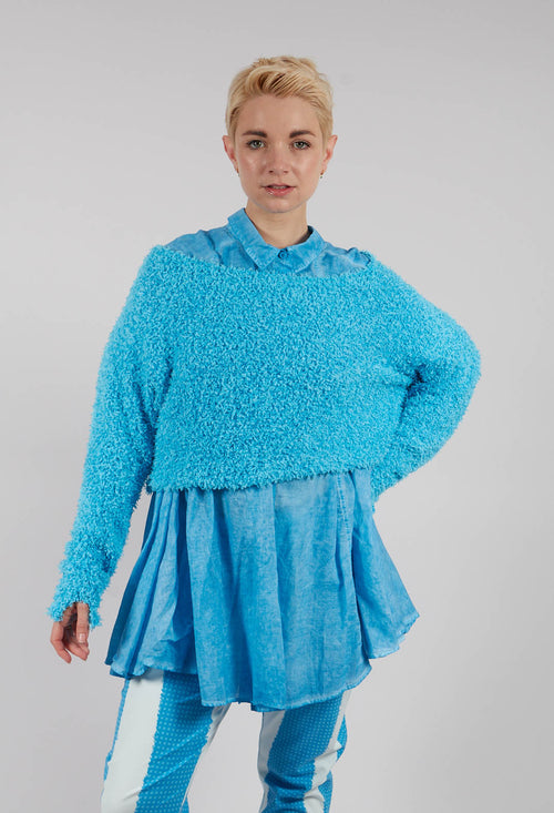 Textured Cropped Jumper in Malibu