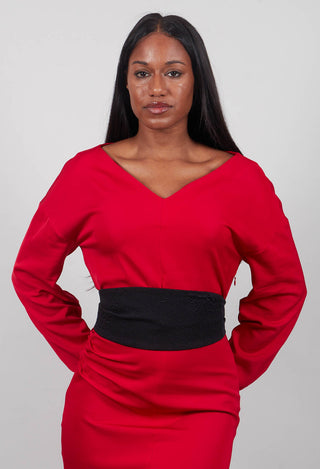 Lacerta Textured Tie Belt in Nero