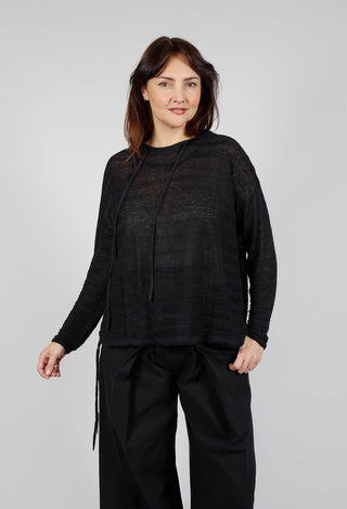 Lightweight Hooded Pullover in Black