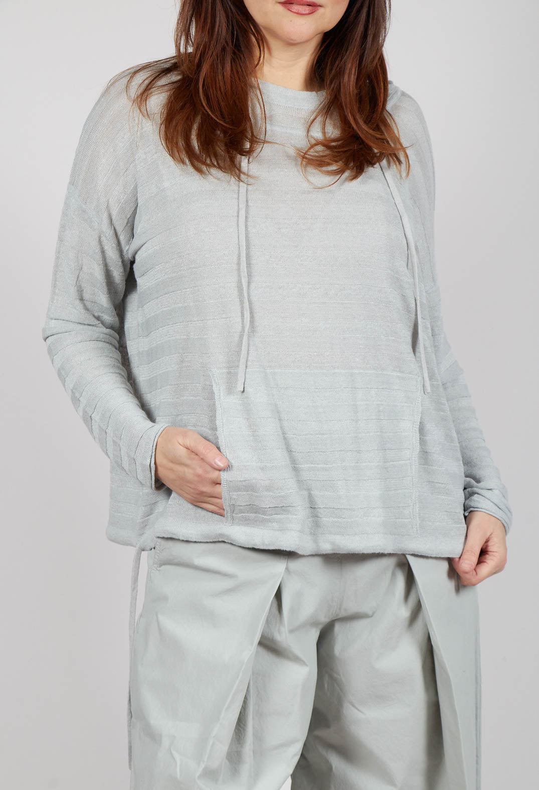 Lightweight Hooded Pullover in Grey