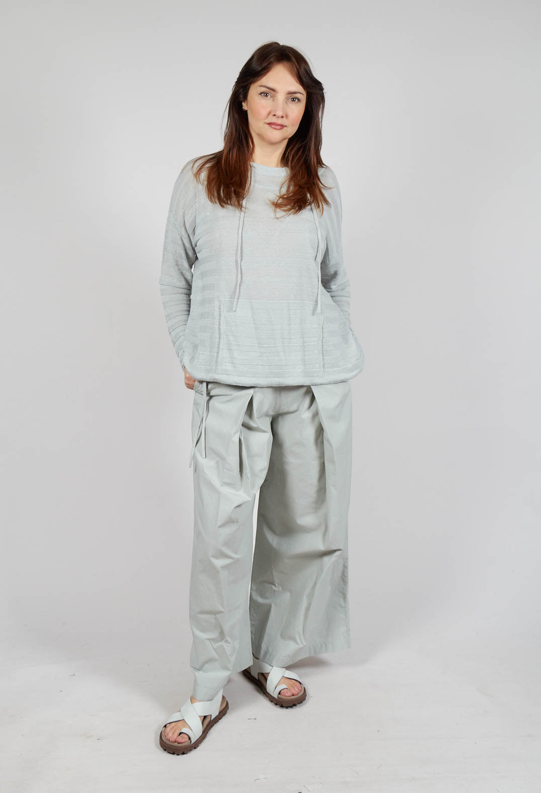 Lightweight Hooded Pullover in Grey