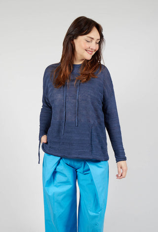 Lightweight Hooded Pullover in Navy