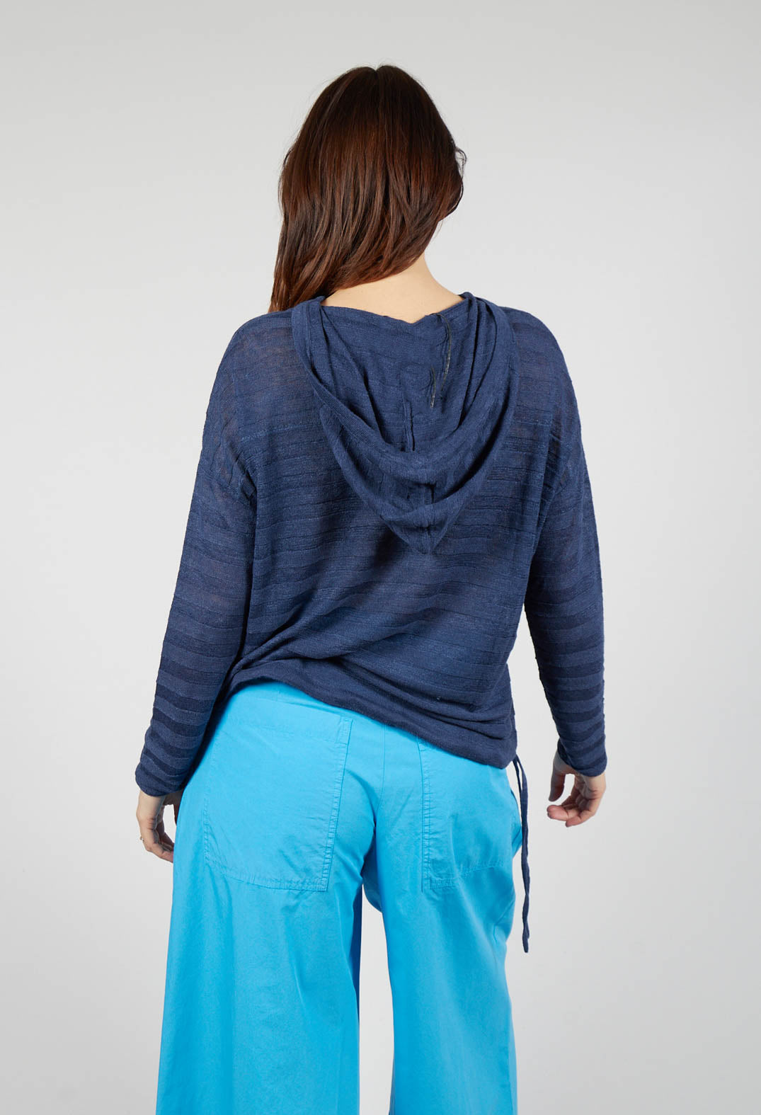 Lightweight Hooded Pullover in Navy