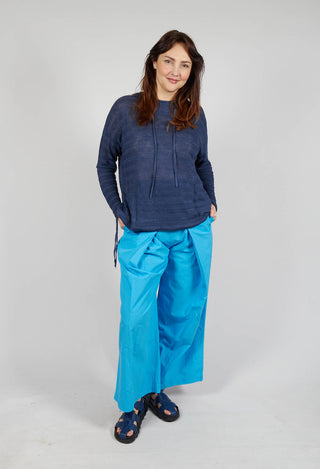 Lightweight Hooded Pullover in Navy