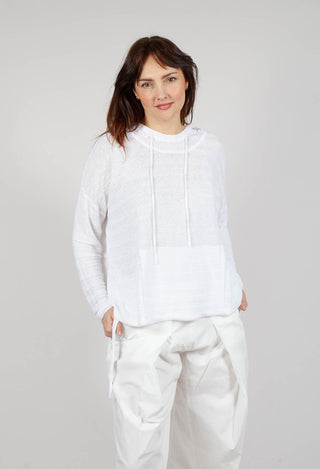 Lightweight Hooded Pullover in Offwhite