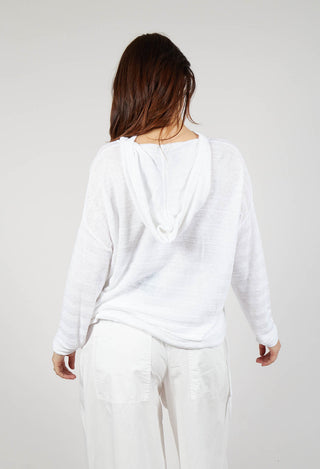 Lightweight Hooded Pullover in Offwhite