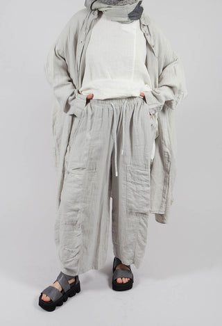 Cargo Linen Trousers in Grey
