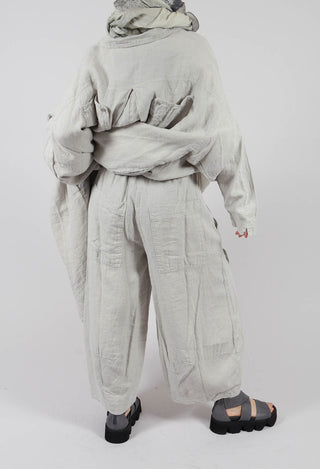 Cargo Linen Trousers in Grey
