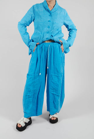 Cargo Linen Trousers in Malibu