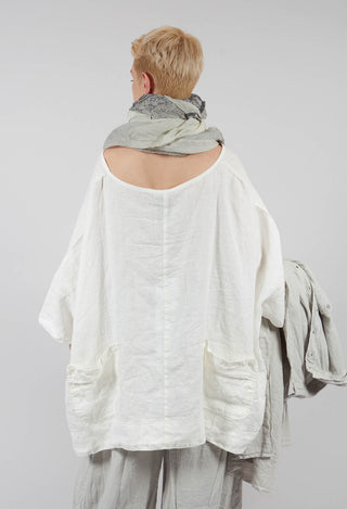 Oversized Linen Top in Offwhite