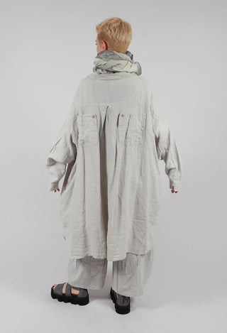 Oversized Linen Shirt Dress in Grey