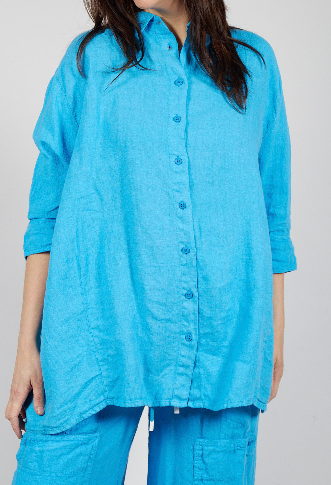 Oversized Linen Shirt in Malibu