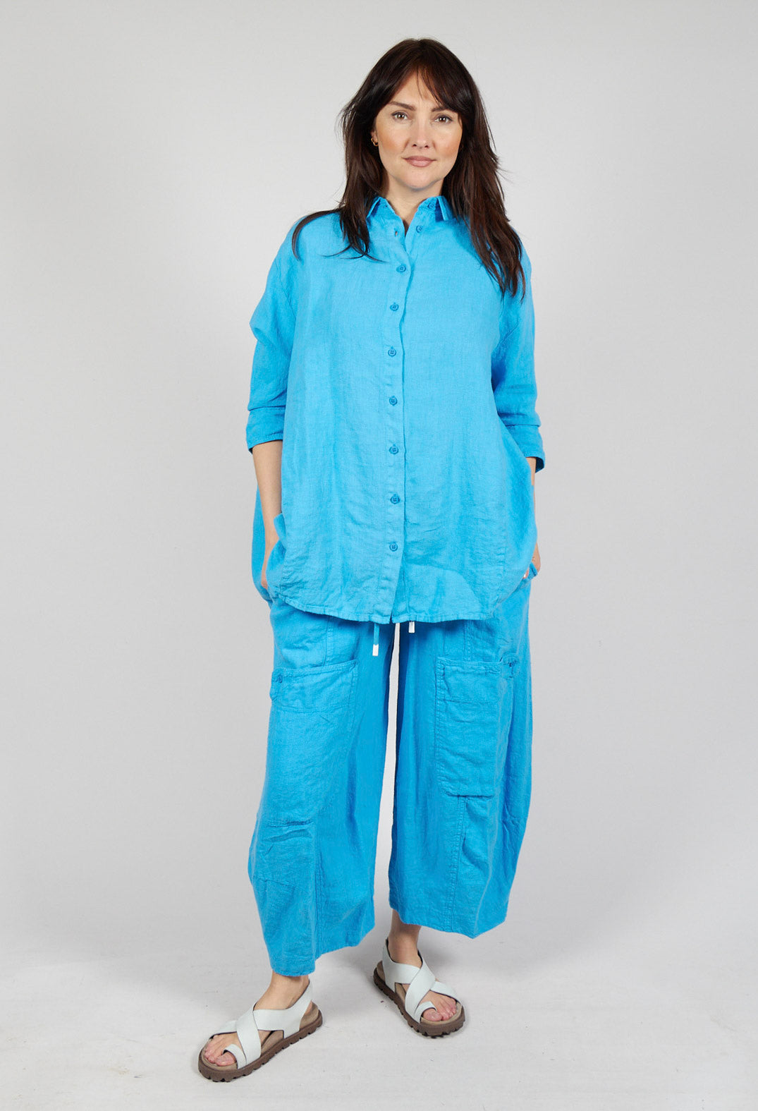 Oversized Linen Shirt in Malibu