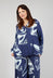 Boxy Linen Jacket in Navy Print
