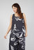 Linen Vest Top in Black Print