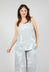 Linen Vest Top in Grey Print