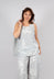 Linen Vest Top in Grey Print