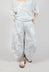 Linen Balloon Trousers in Grey Print