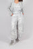 Linen Balloon Trousers in Grey Print