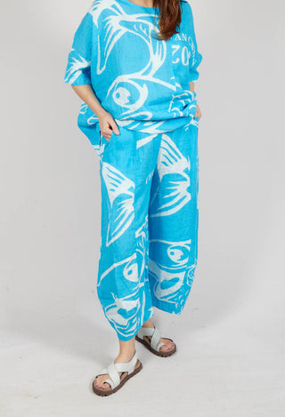 Linen Balloon Trousers in Malibu Print