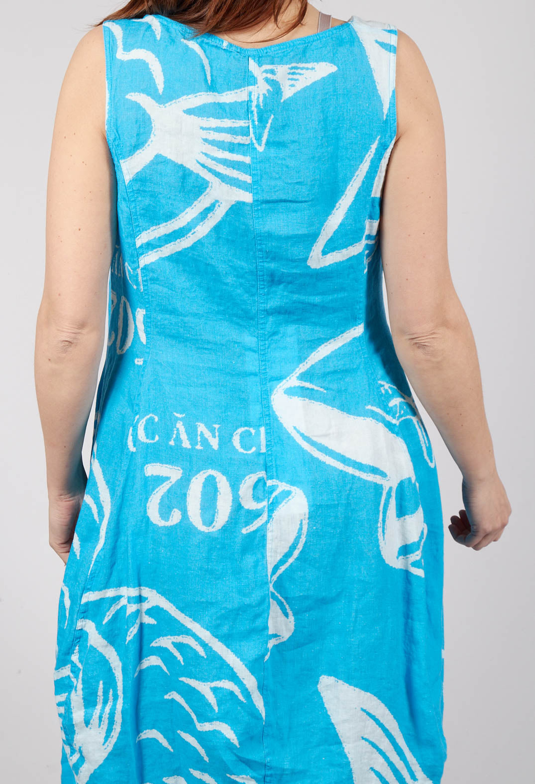 Linen Tulip Hem Dress in Malibu Print