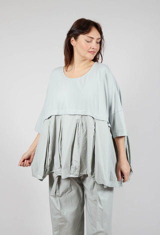Top with Tulip Peplum Hem in Grey