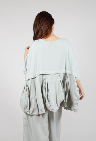 Top with Tulip Peplum Hem in Grey