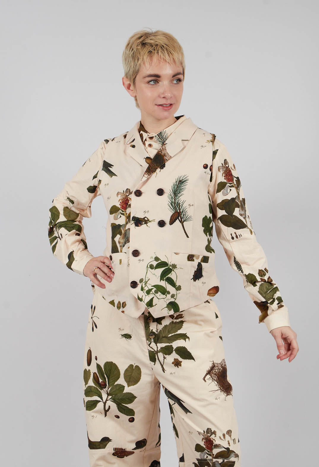 Double Breasted Waistcoat in Autome Vert